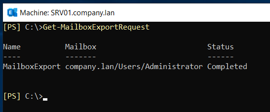 Get-MailboxExportRequest command